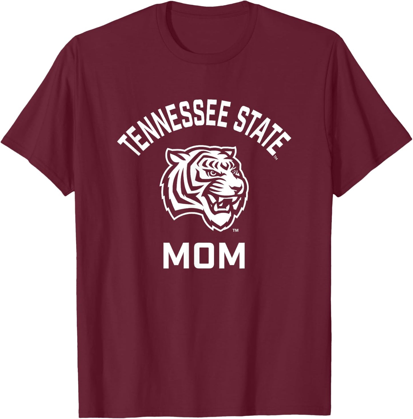 Tennessee State University TSU Tigers Arched Mom T-Shirt - T-Shirt | Maroon