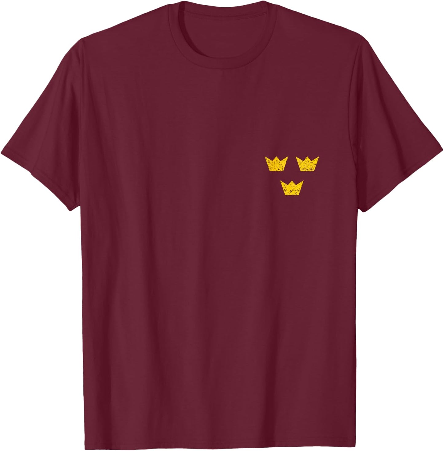 Sweden Crowns Swedish Flag Sverige Pride Vintage Souvenir T-Shirt - T-Shirt | Maroon