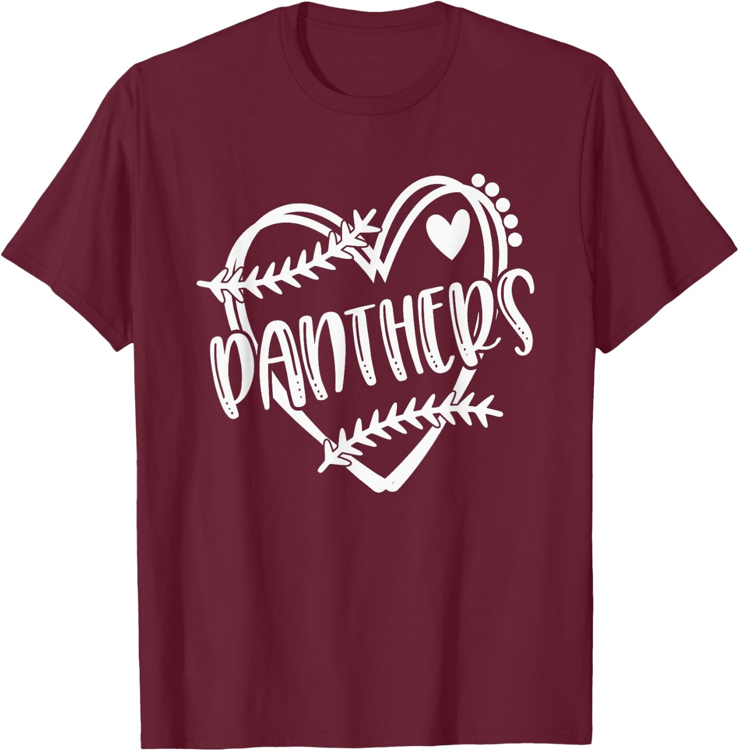 Baseball Softball Panther School Sports Fan Team Spirit T-Shirt - T-Shirt | Maroon