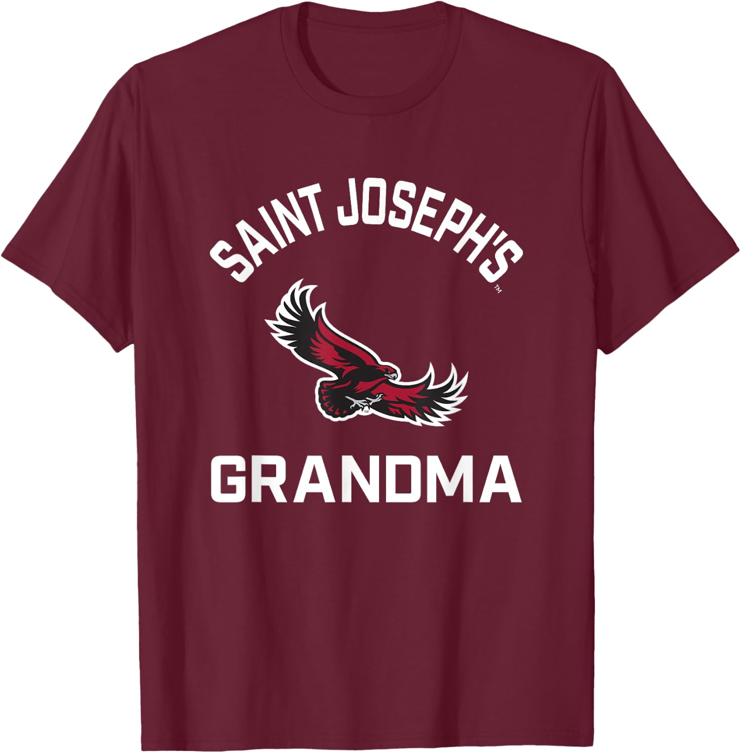 Saint Josephs University Hawks Arched Grandma T-Shirt - T-Shirt | Maroon