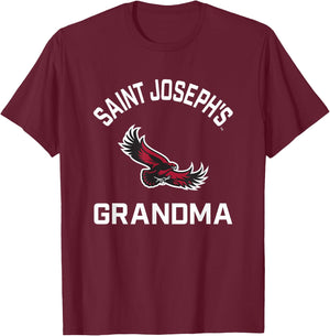 Saint Josephs University Hawks Arched Grandma T-Shirt - T-Shirt | Maroon