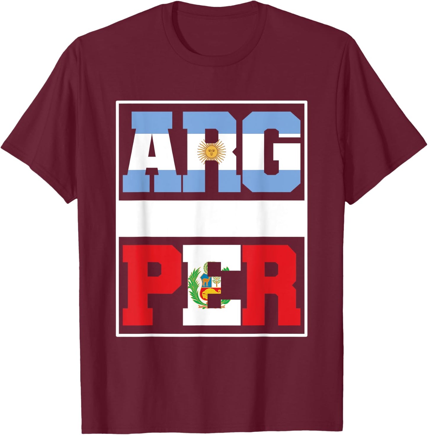 Half Argentinian half Peruvian Mixed Heritage Argentina Peru T-Shirt - T-Shirt | Maroon