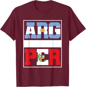 Half Argentinian half Peruvian Mixed Heritage Argentina Peru T-Shirt - T-Shirt | Maroon
