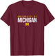 University of Michigan Wolverines U of M Stacked T-Shirt - T-Shirt | Maroon