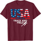 Track And Field United States Flag USA Sport Track And Field T-Shirt - T-Shirt | Maroon