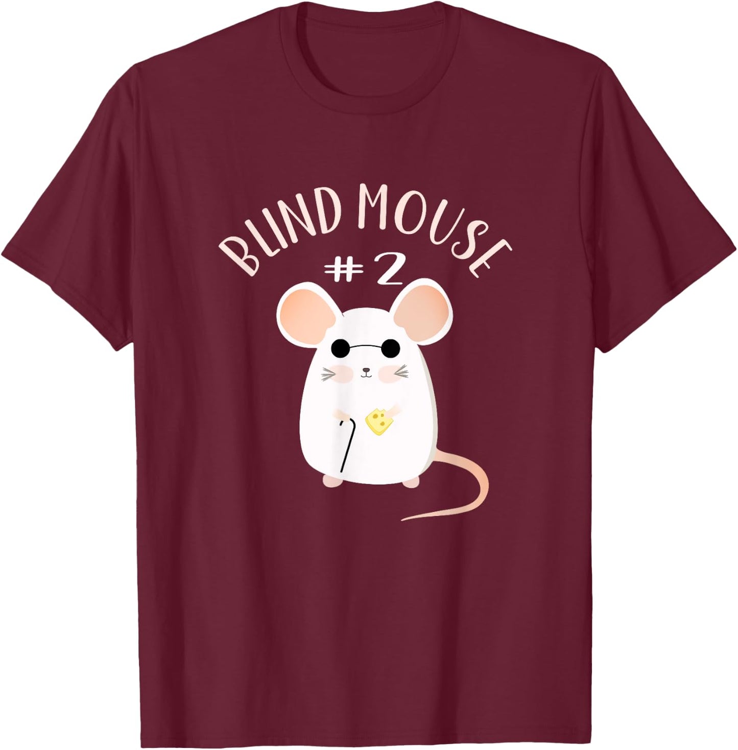 Three Blind Mice Matching Halloween Group Costume Mouse #2 T-Shirt - T-Shirt | Maroon