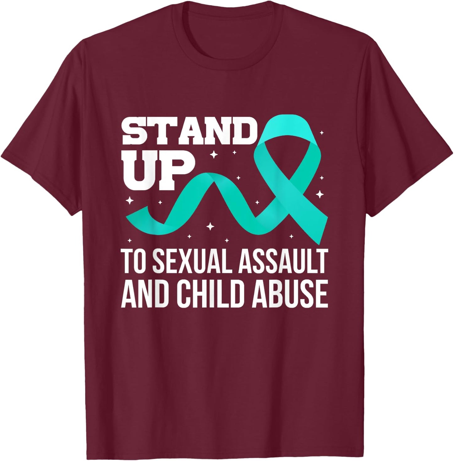Sexual Assault And Child Abuse Awareness Support Month T-Shirt - T-Shirt | Maroon
