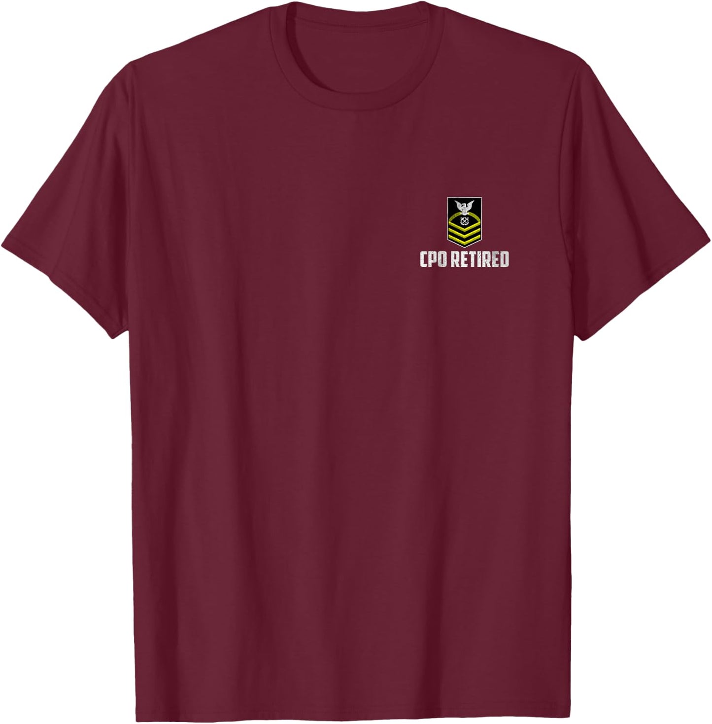 Retired E-7 Chief Petty Officer CPO Rank Insignia Logo Papa T-Shirt - T-Shirt | Maroon