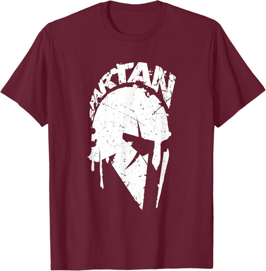 Spartan Warrior Soldier Gym Bodybuilding Sport Design T-Shirt - T-Shirt | Maroon