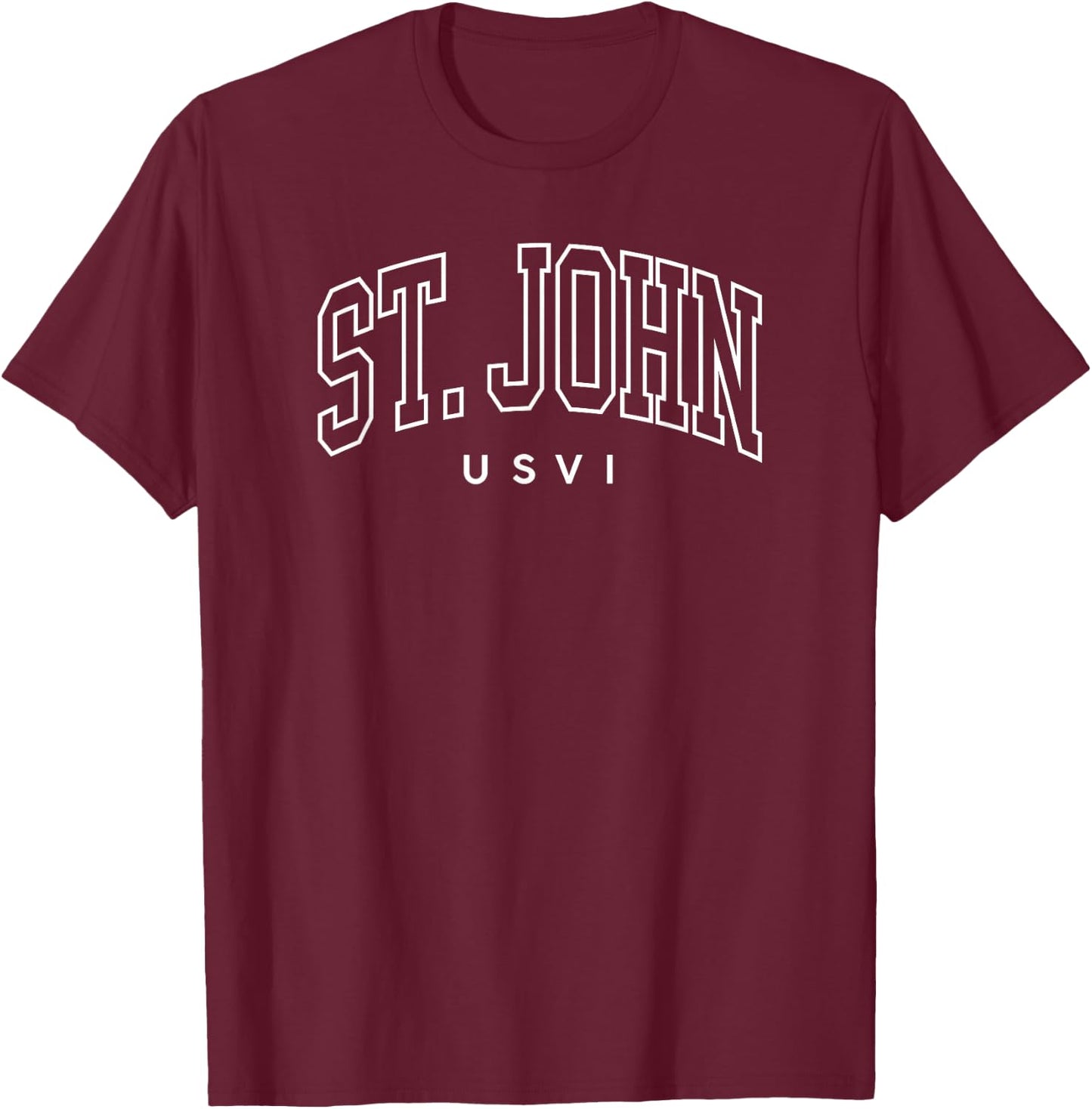 St John USVI Preppy Retro Throwback Souvenir T-Shirt - T-Shirt | Maroon