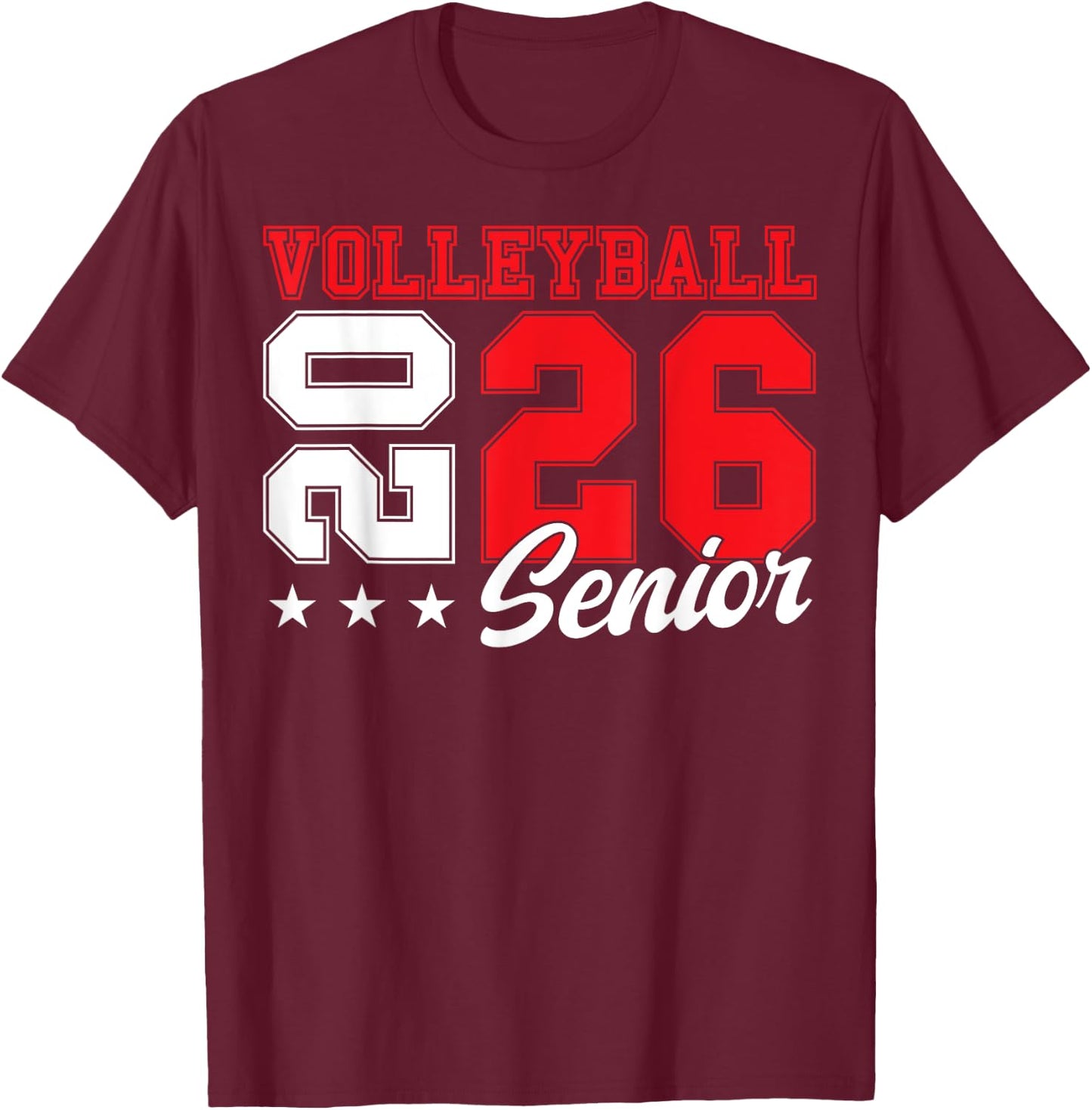 Volleyball Senior Night Volleyball Senior 2026 Graduation 11 T-Shirt - T-Shirt | Maroon