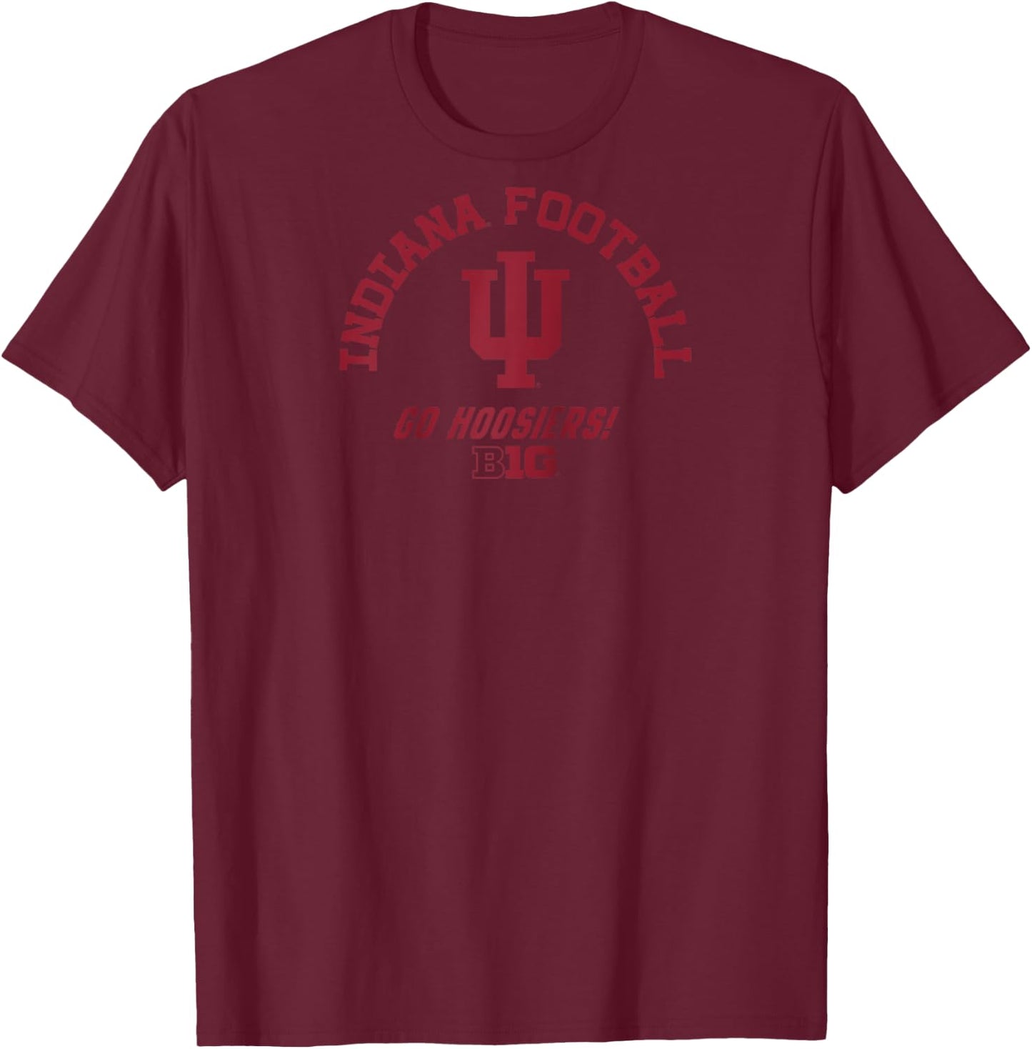 Indiana Hoosiers Big 10 Football Officially Licensed Raglan Baseball T-Shirt - T-Shirt | Maroon