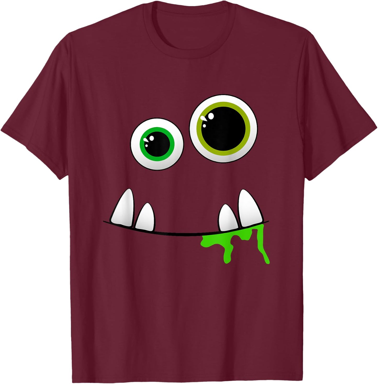 Cute Monster Face Halloween Group Costume Gift T-Shirt - T-Shirt | Maroon