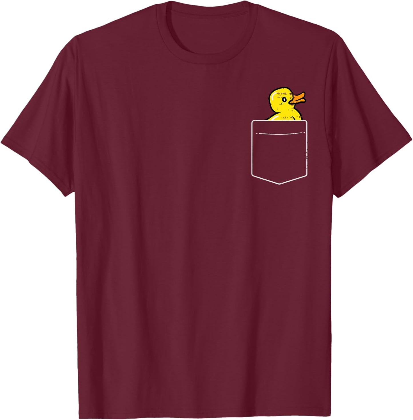Duck Pocket Cute Rubber Ducky Men Women Boys Girls Kid Youth T-Shirt - T-Shirt | Maroon