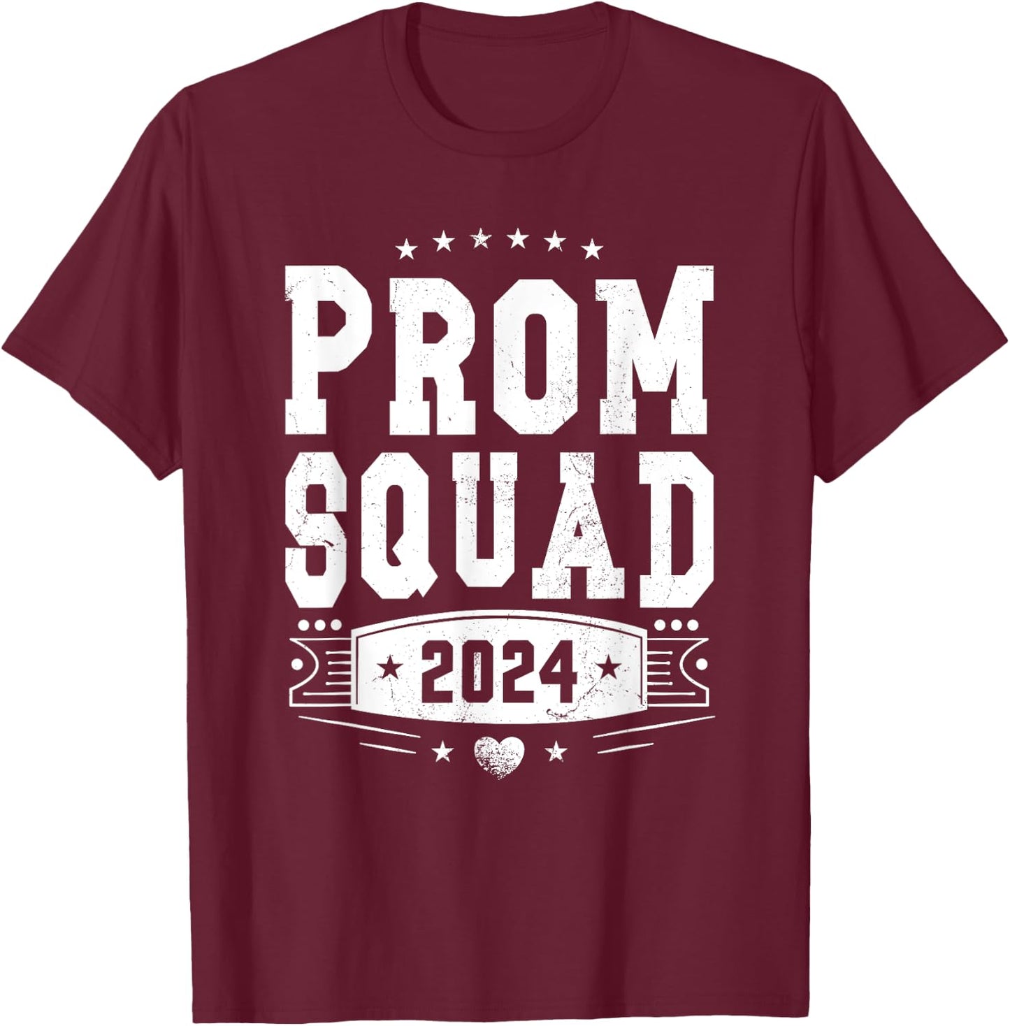 Prom Squad 2024 Graduate Prom Class of 2024 T-Shirt - T-Shirt | Maroon
