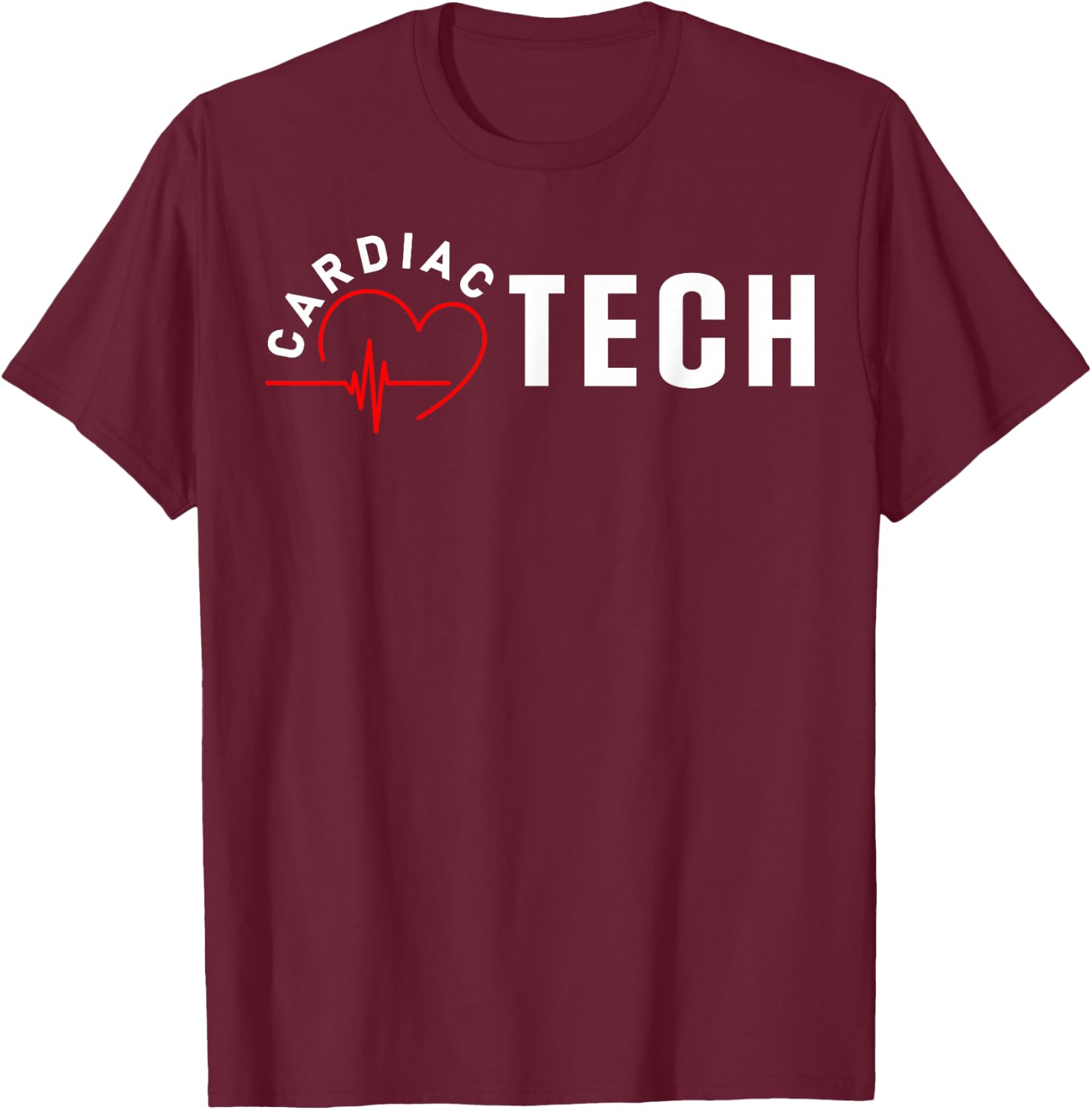Cardiac Tech Heart T-Shirt - T-Shirt | Maroon