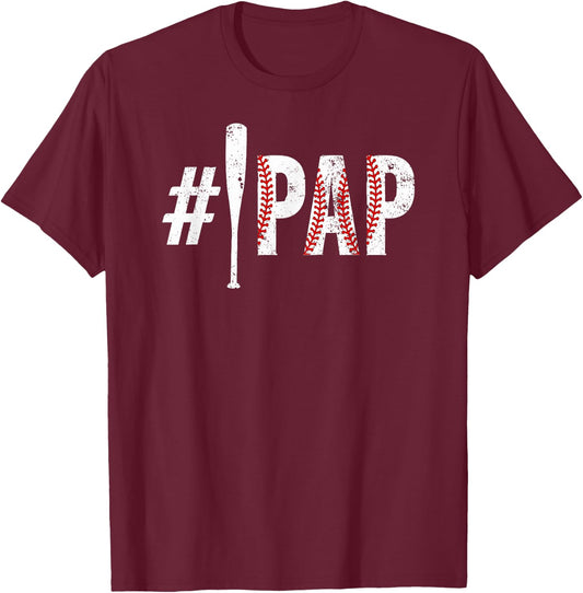 #1 Pap Baseball Pap Of A Baseball Player Pap T-Shirt - T-Shirt | Maroon