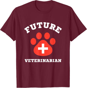 Future Veterinarian Boys Girls Kids Animal Doctor Vet T-Shirt - T-Shirt | Maroon
