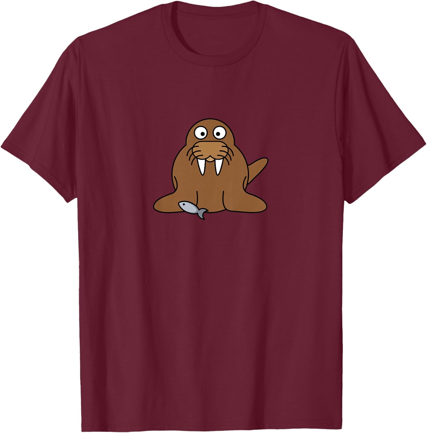 Cute Walrus Shirt Kids 3-12 T-Shirt - T-Shirt | Maroon