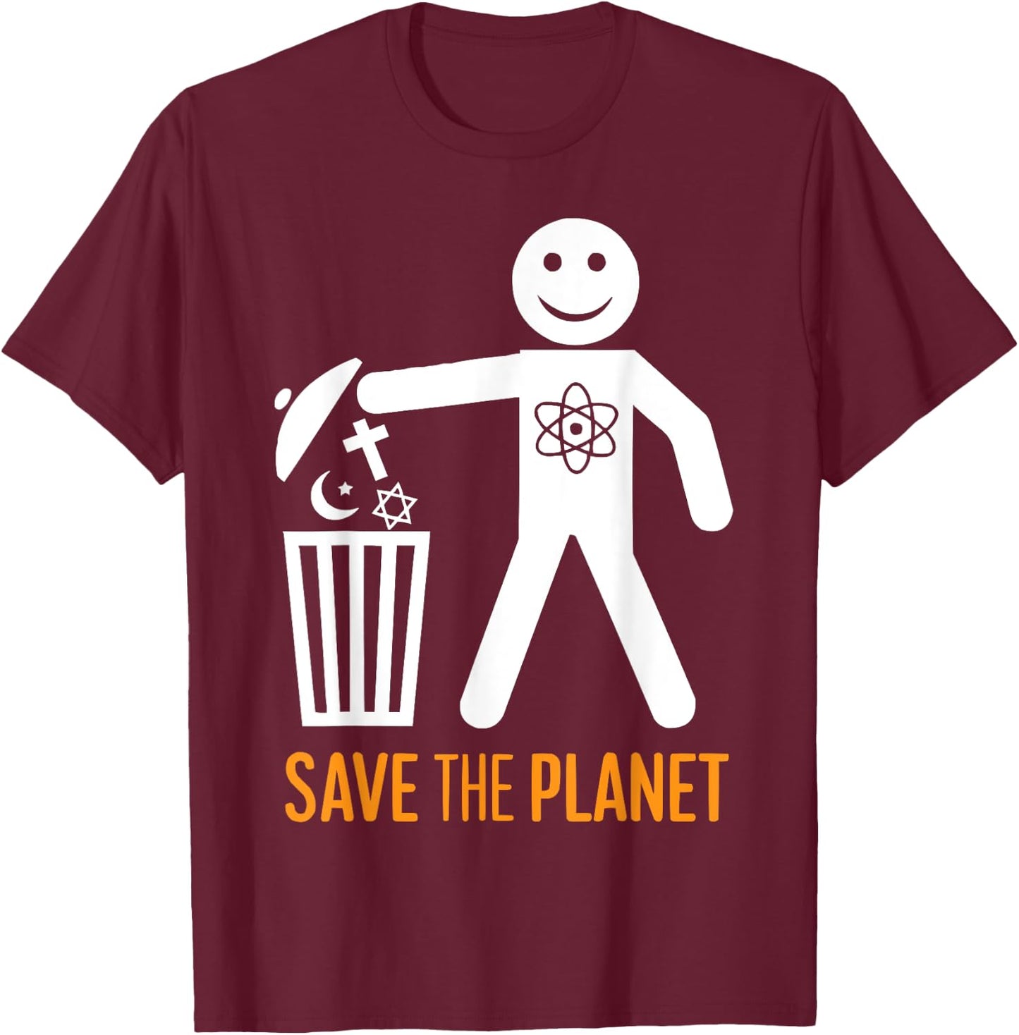 Atheism Anti-Religion Agnostic Freethinker Atheist T-Shirt - T-Shirt | Maroon