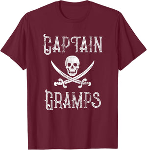 Boat Captain Gramps Grandpa Gift T-Shirt - T-Shirt | Maroon