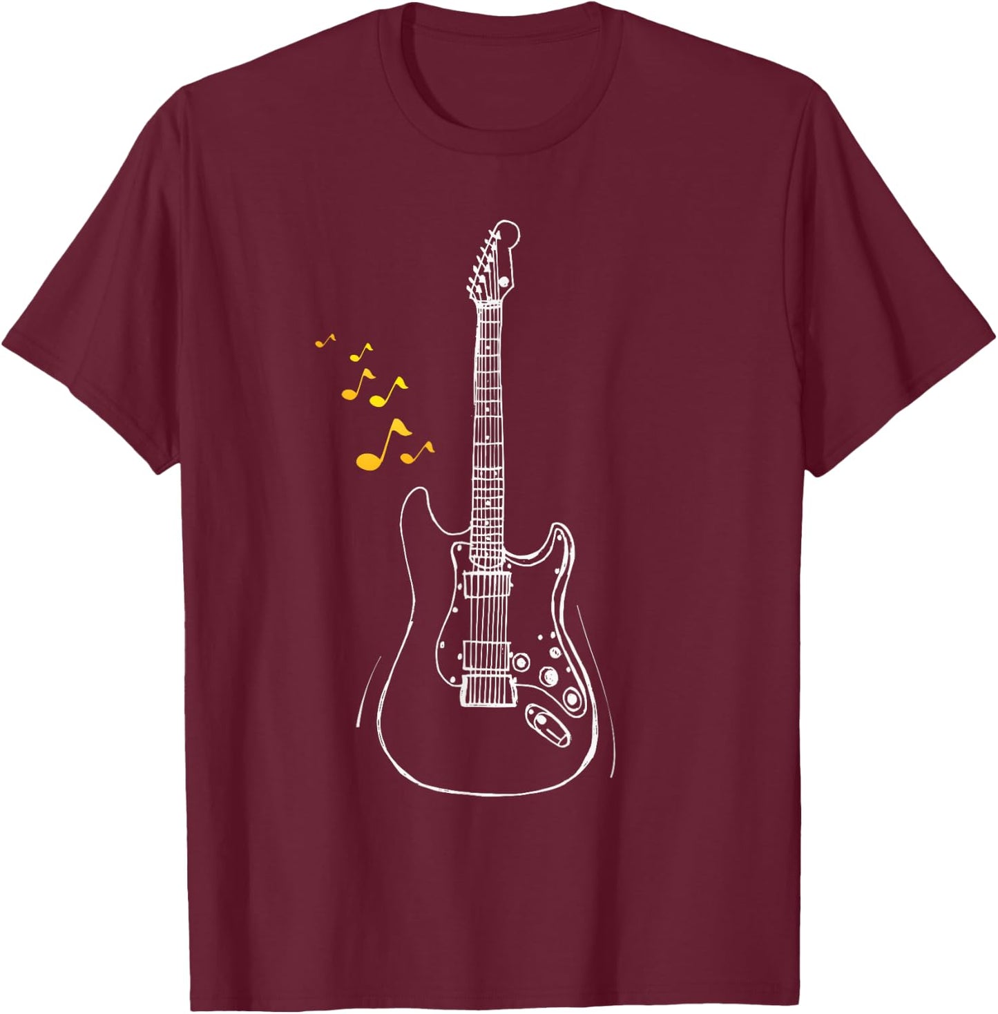 Cut guitar notes, guitarist shirt,guitar musical Notes T-Shirt - T-Shirt | Maroon