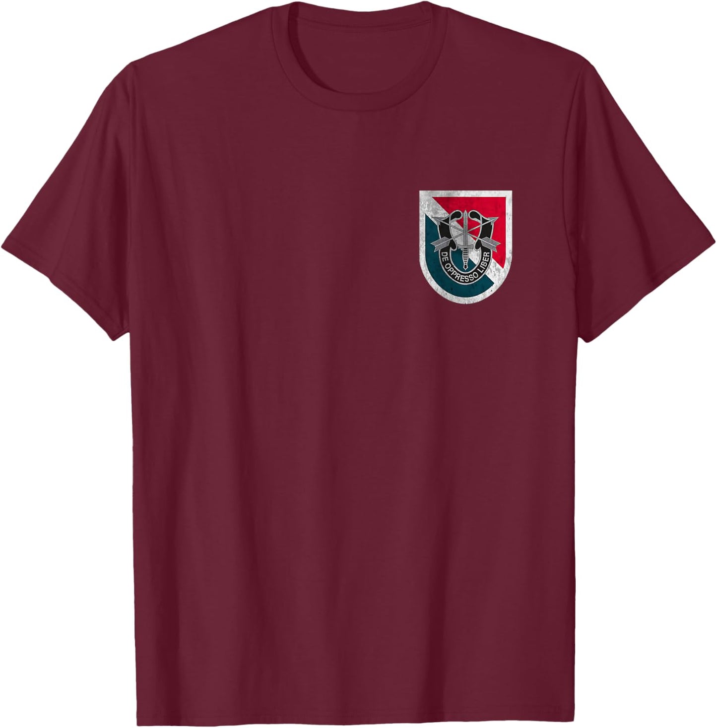 11th Special Forces Group SFG Logo Military Veteran Xmas T-Shirt - T-Shirt | Maroon