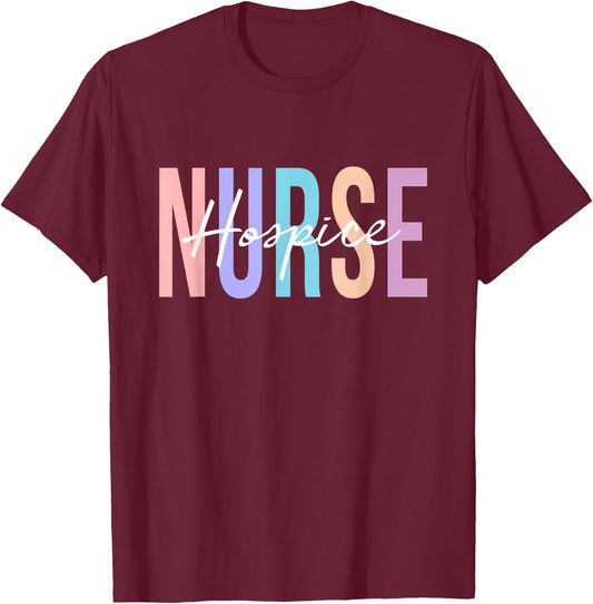 Hospice Nurse Registered Nurse RN Emergency Room Nurse T-Shirt - T-Shirt | Maroon