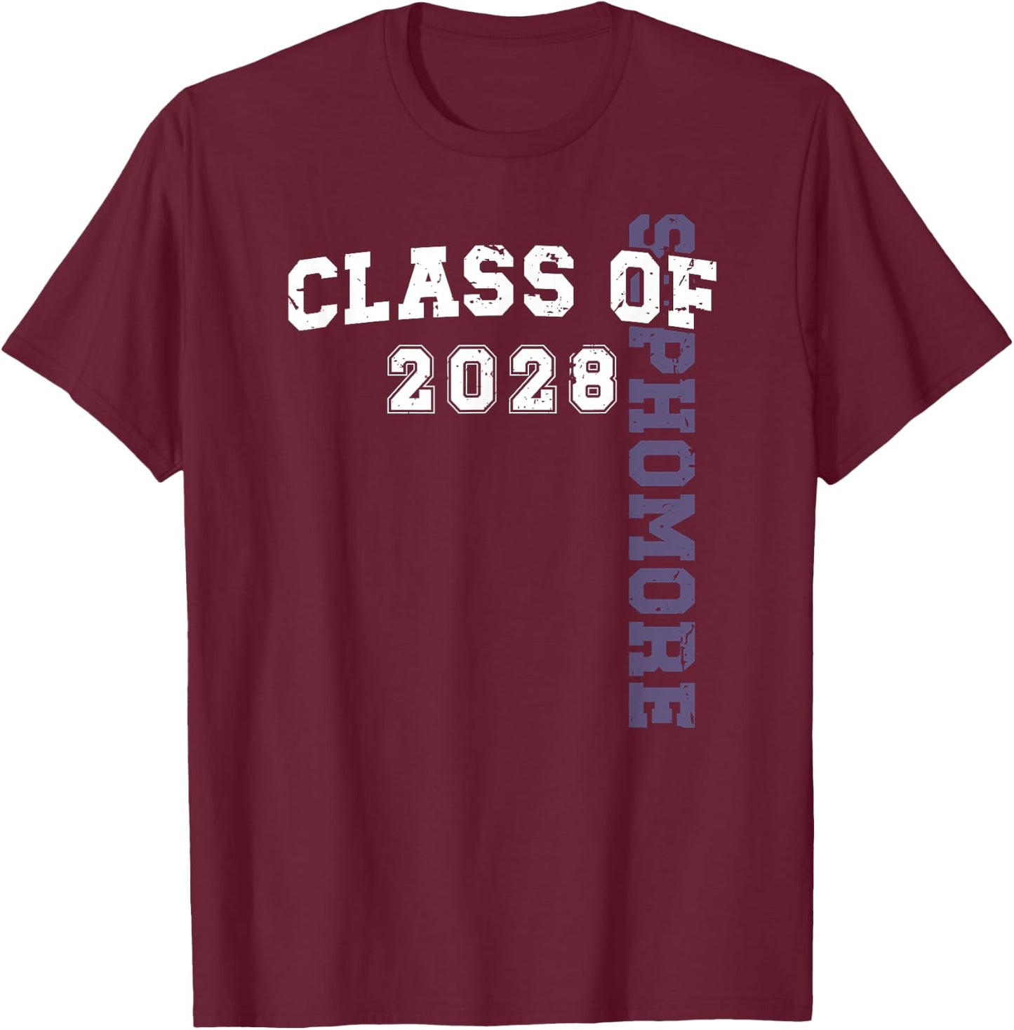Sophomore Class Of 2028 Sophomore 2028 Back to School T-Shirt - T-Shirt | Maroon