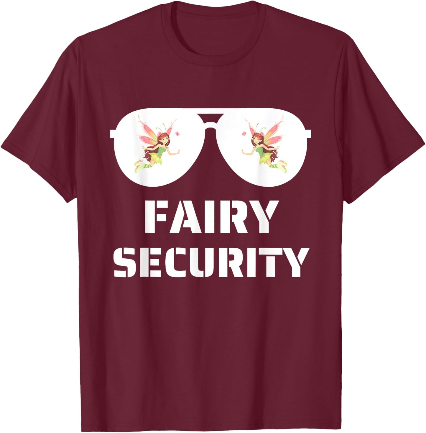 Halloween Dad Mom Daughter Adult Costume Fairy Security T-Shirt - T-Shirt | Maroon