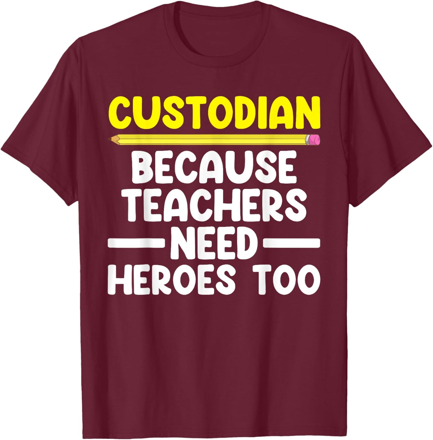 Best Custodian Design Women Janitor School Custodian T-Shirt - T-Shirt | Maroon