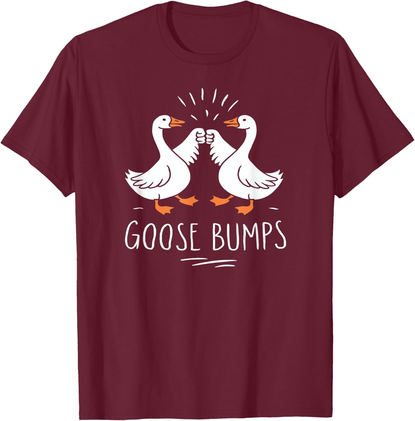 Goose Bumps Cute Funny Geese Fist Bump Pun Kids T-Shirt - T-Shirt | Maroon