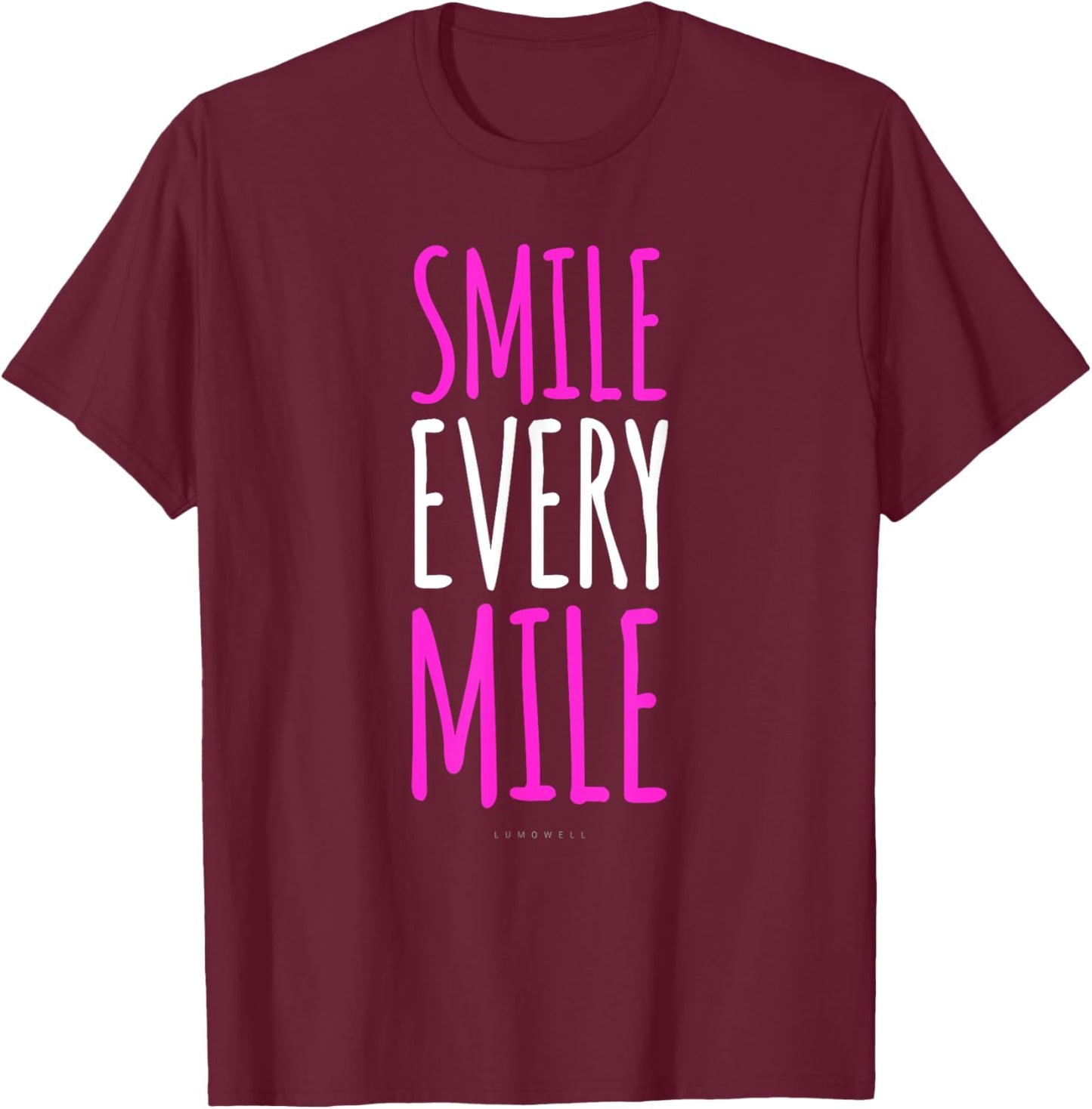 Funny Running Smile Every Mile T Shirt - Running Lover Gift T-Shirt - T-Shirt | Maroon