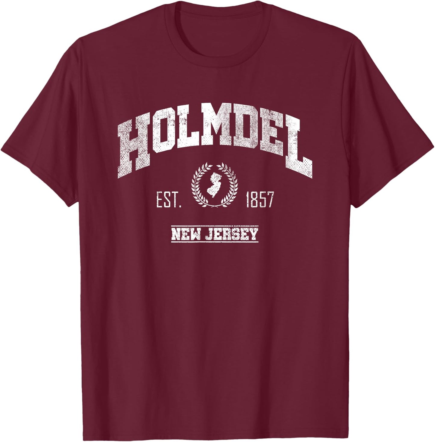 Holmdel NJ | New Jersey | Vintage Throwback T-Shirt - T-Shirt | Maroon