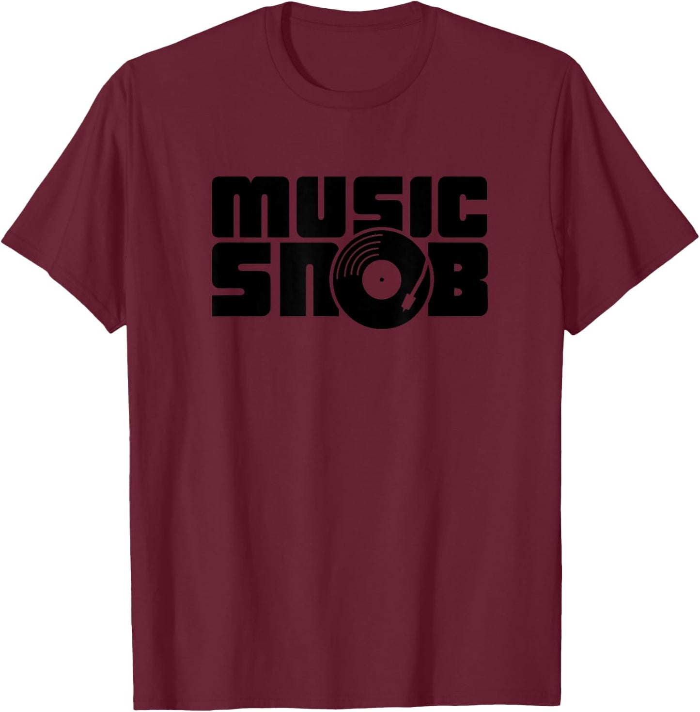 Music Snob Vinyl Record T-Shirt - T-Shirt | Maroon