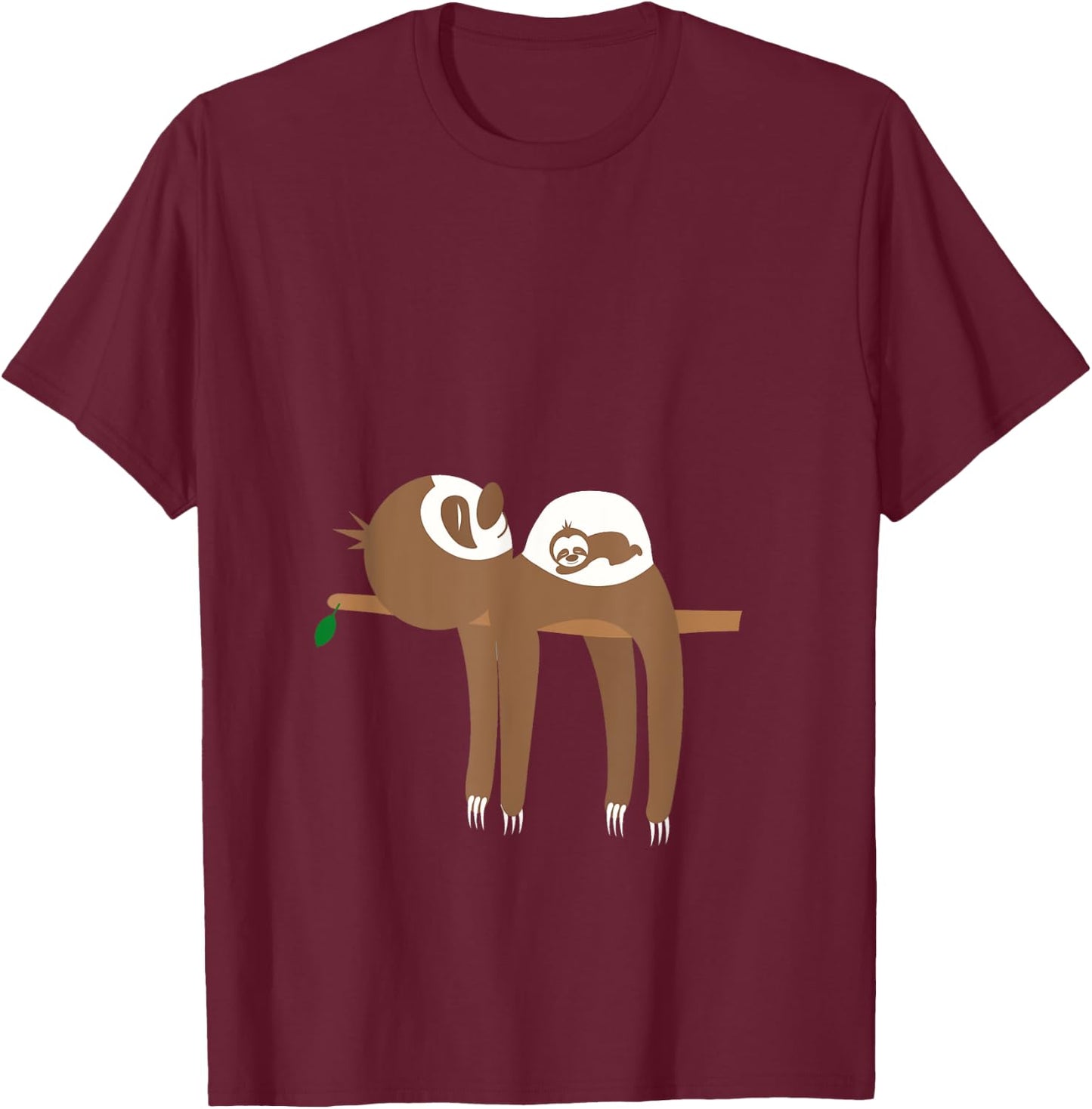 Funny Sloth Pregnancy Announcement T-Shirt - T-Shirt | Maroon