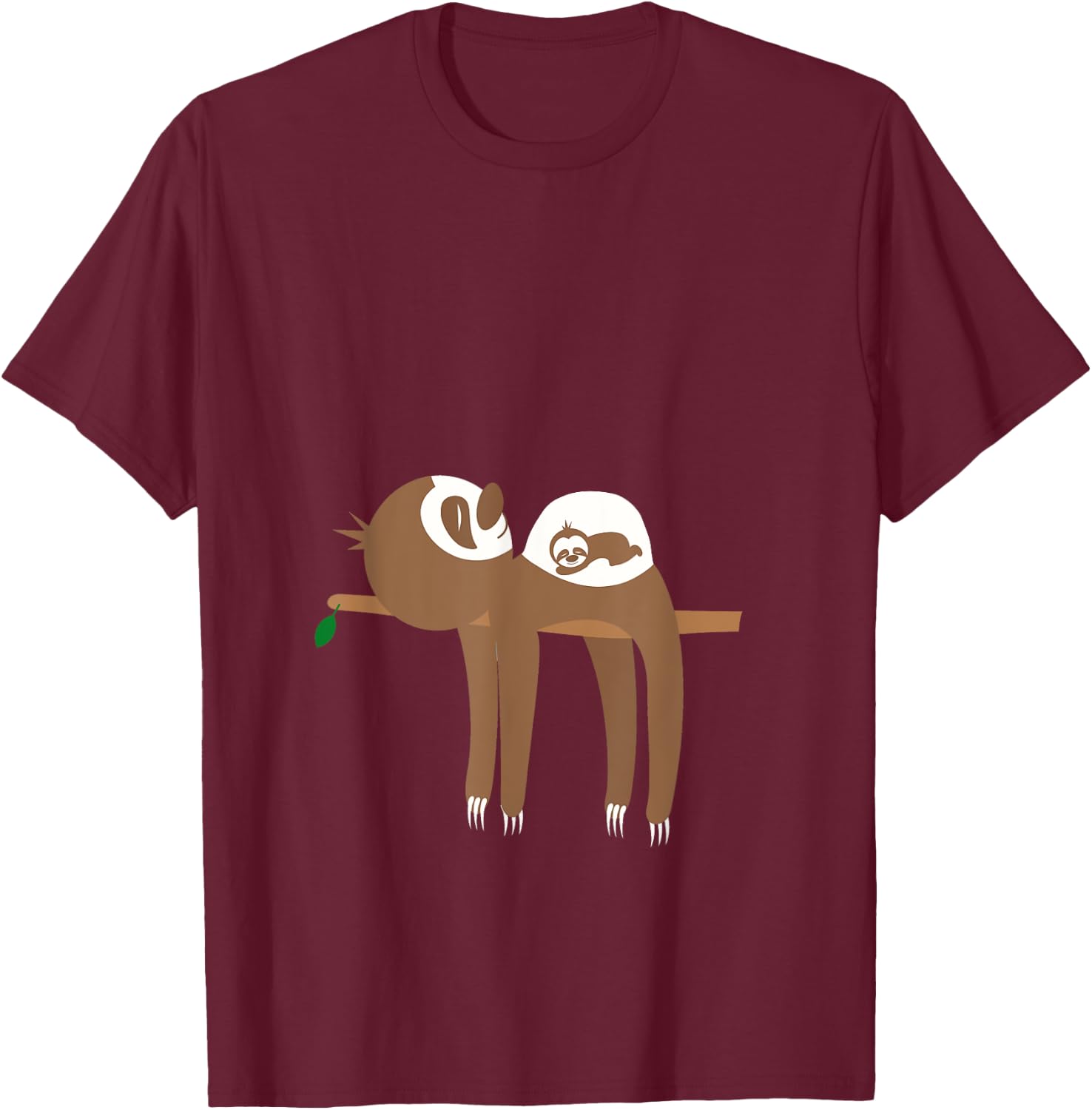 Funny Sloth Pregnancy Announcement T-Shirt - T-Shirt | Maroon