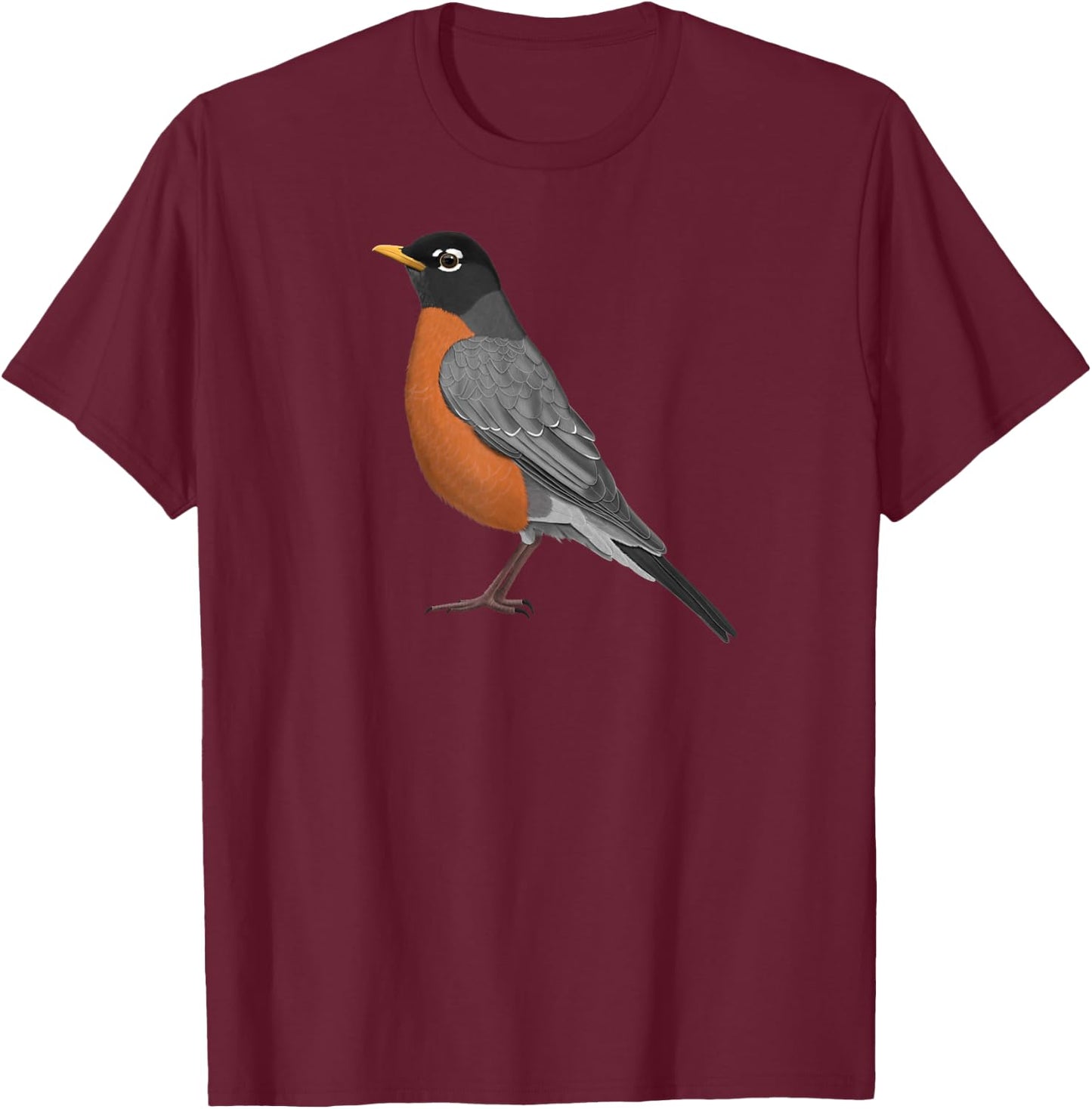 American Robin Bird Birder Birdlover Birdwatcher Animal T-Shirt - T-Shirt | Maroon