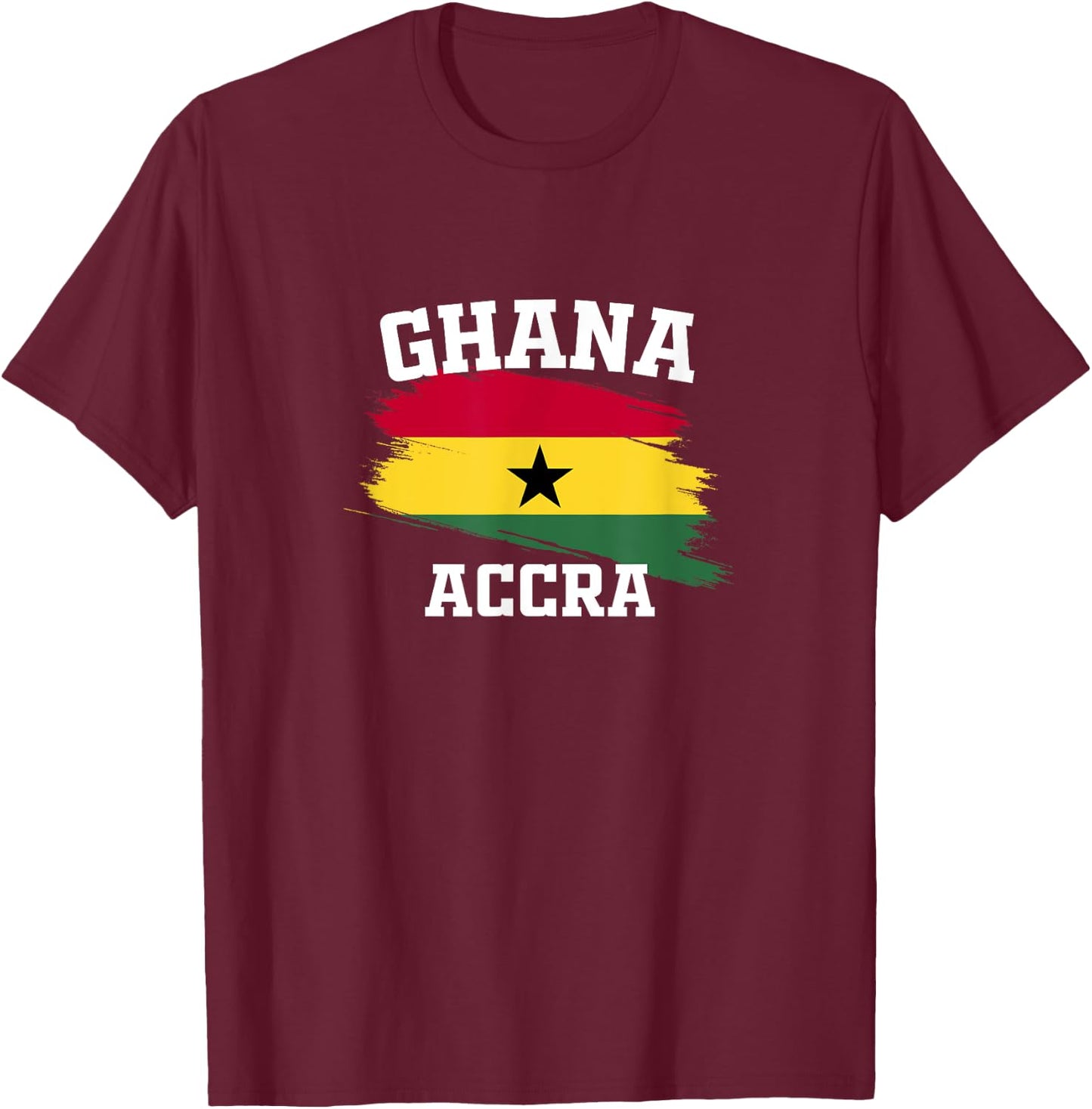 Ghana Flag Accra Vacation Africa Souvenirs Athletes Gifts T-Shirt - T-Shirt | Maroon