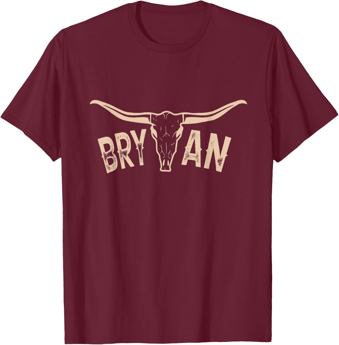 Classic Arts Bryan Last Name Personalized Outfits Western T-Shirt - T-Shirt | Maroon