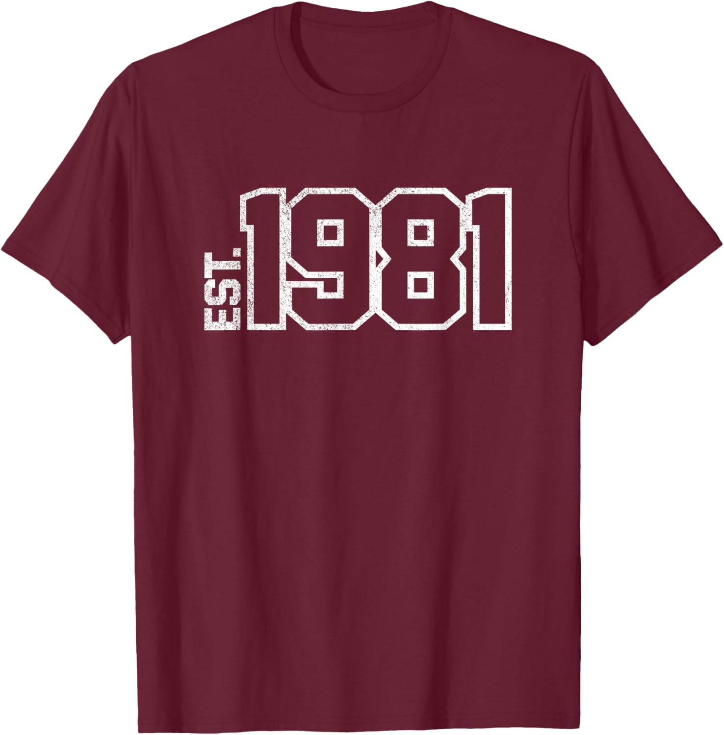 EST. 1981 - 40 year old established 81 birth year birthdate T-Shirt - T-Shirt | Maroon