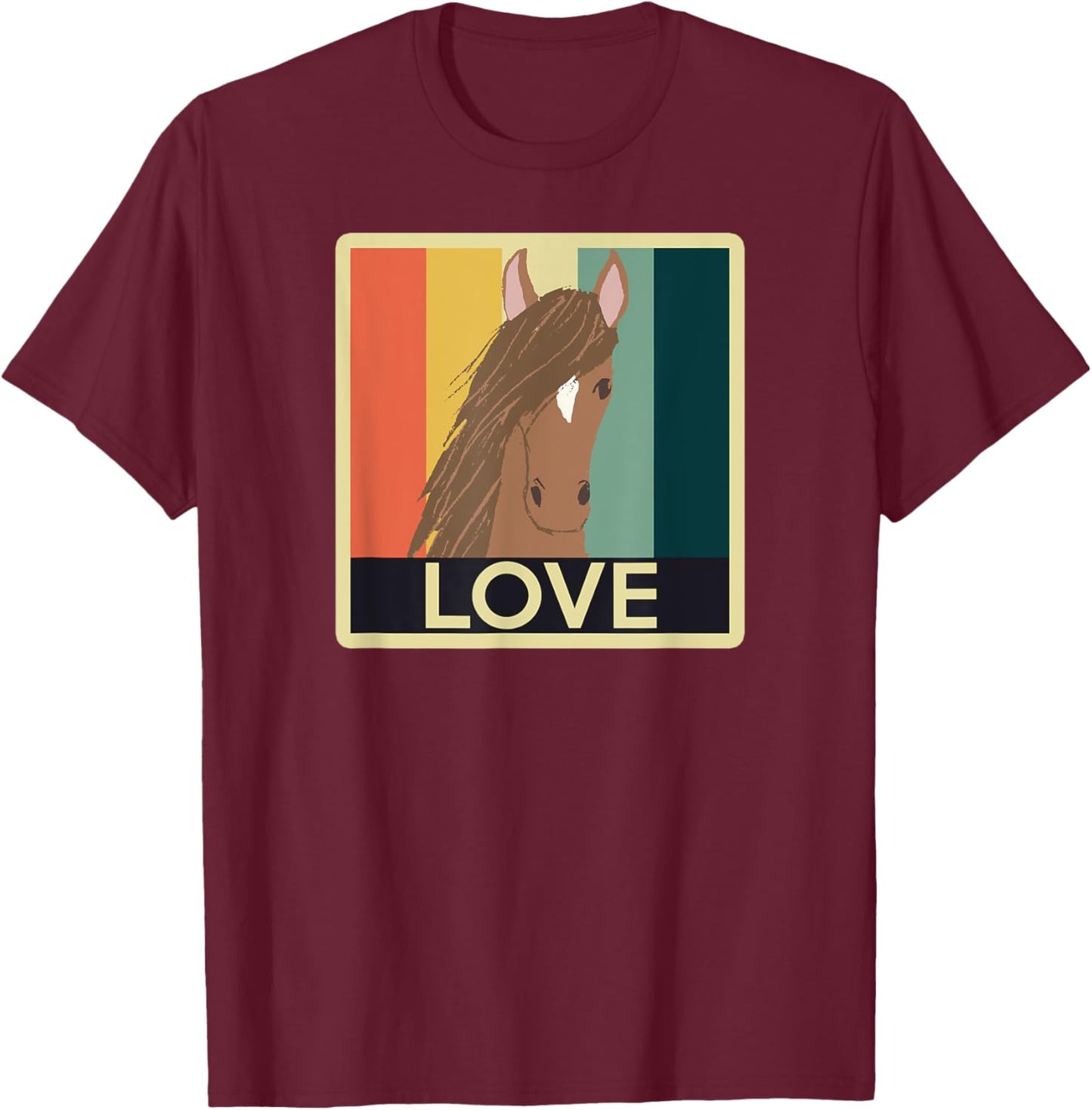 Beautiful Bay Horse T-Shirt - T-Shirt | Maroon