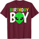 Cute Alien Birthday Boy T-Shirt - T-Shirt | Maroon