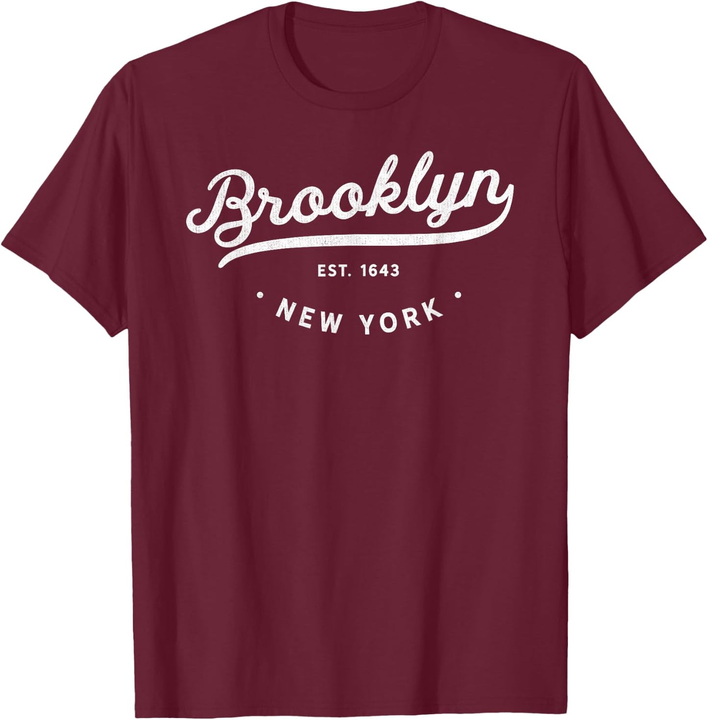 Classic Vintage Retro Brooklyn New York NYC USA Novelty T-Shirt - T-Shirt | Maroon