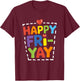Happy Fri-Yay Funny Teacher Life Weekend Pun Happy Friday T-Shirt - T-Shirt | Maroon