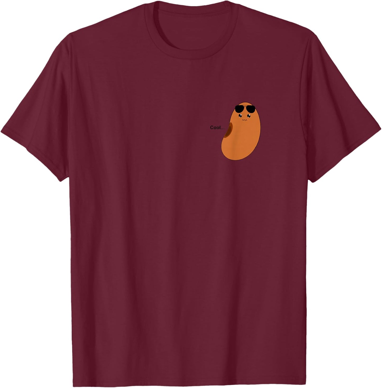 Cute Little Pinto Bean Being a Cool Bean T-Shirt - T-Shirt | Maroon