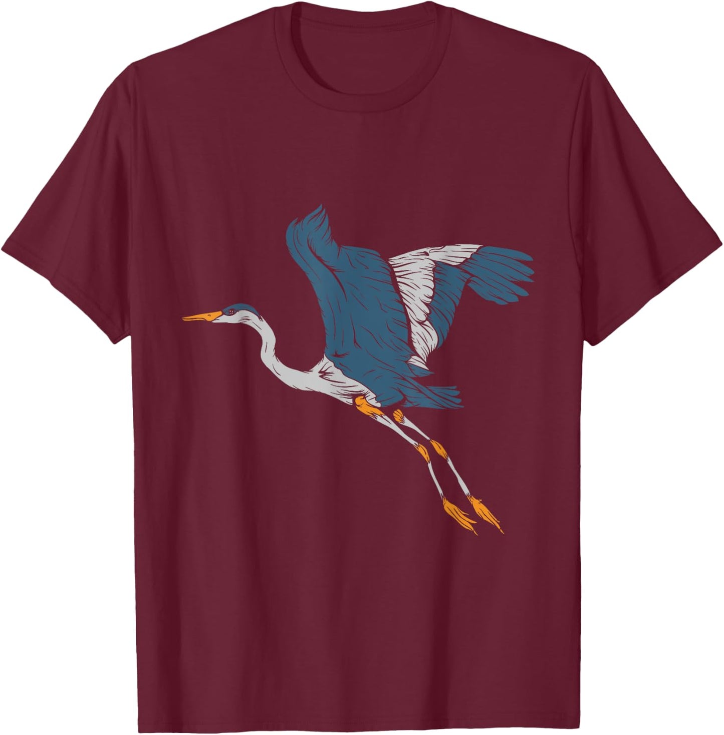 Great Blue Heron Taking Flight T-Shirt - T-Shirt | Maroon