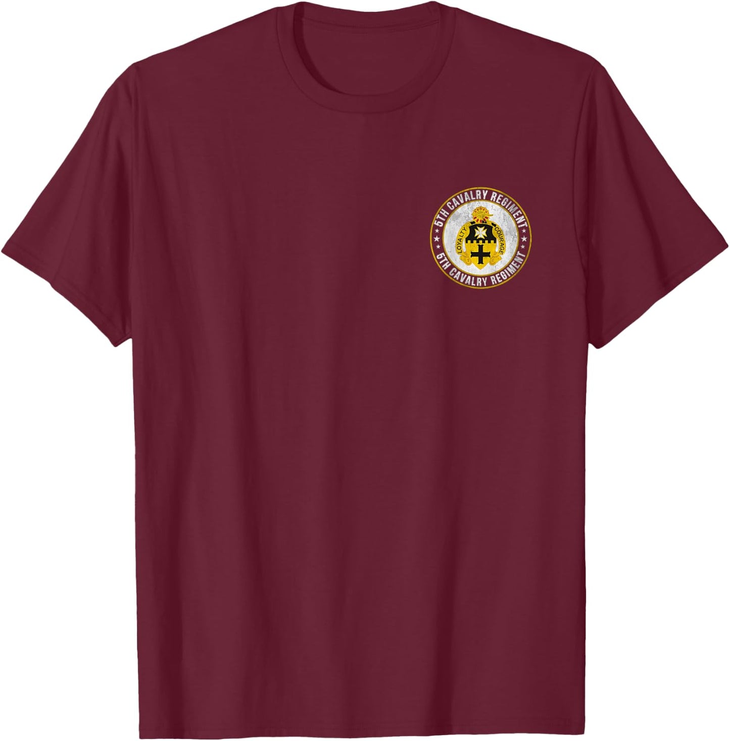 5th Cavalry Regiment Military Veteran Father Day Christmas T-Shirt - T-Shirt | Maroon