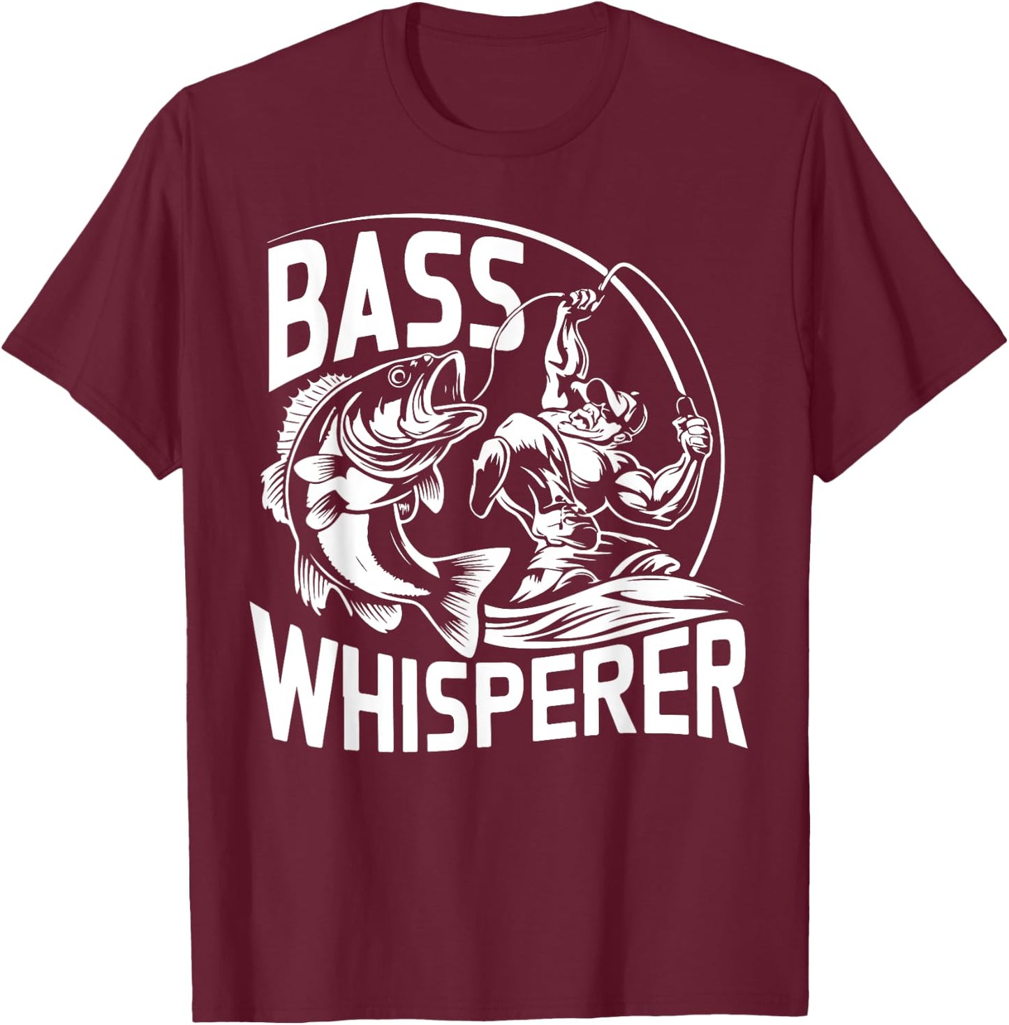 Bass Whisperer Bass Fishing T-Shirt - T-Shirt | Maroon