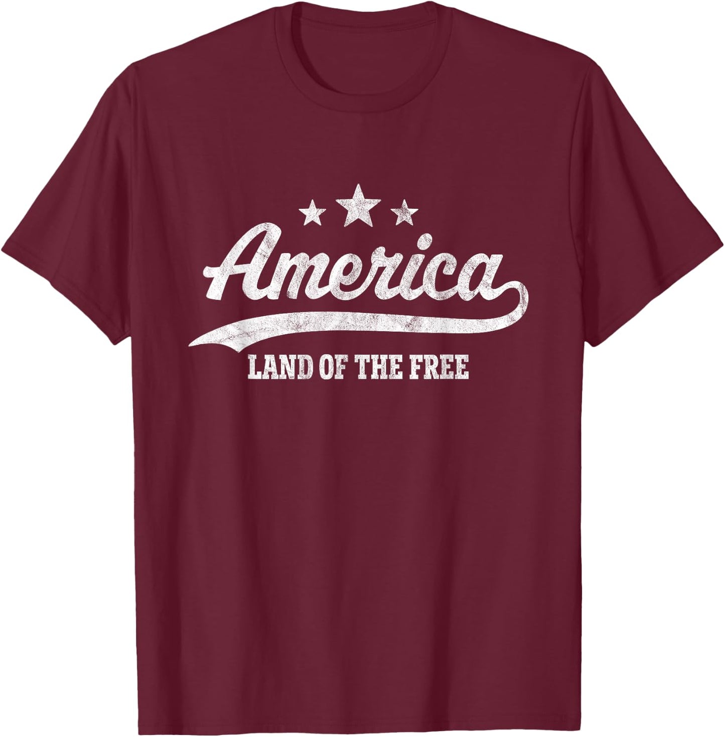 America Land of the Free T-Shirt - T-Shirt | Maroon